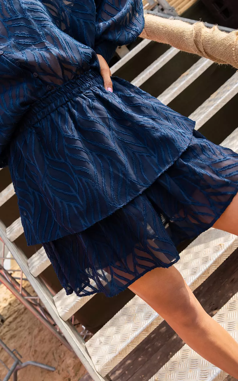 Layered skirt with pattern Dark Blue