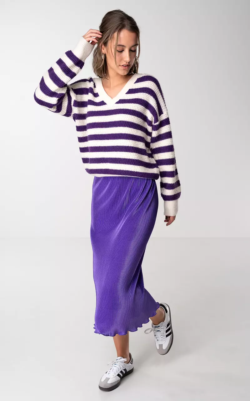 Plissé skirt with elasticated waistband Purple