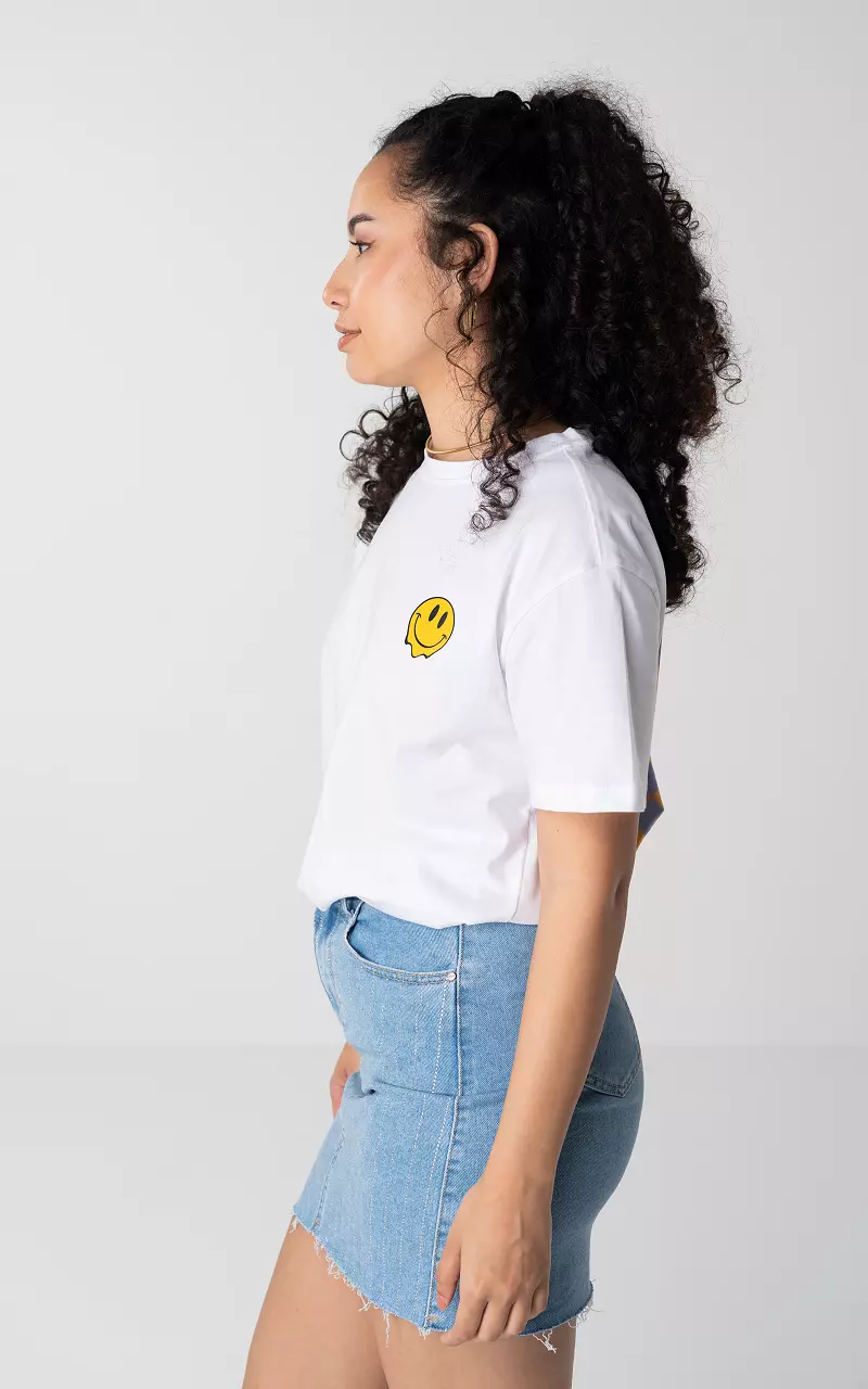 Baumwollshirt mit Print Weiß
