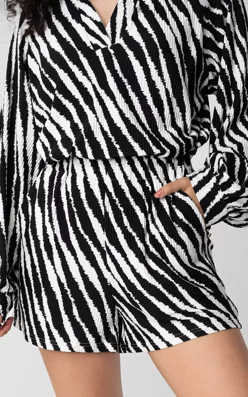Short met zebra print Zwart Wit