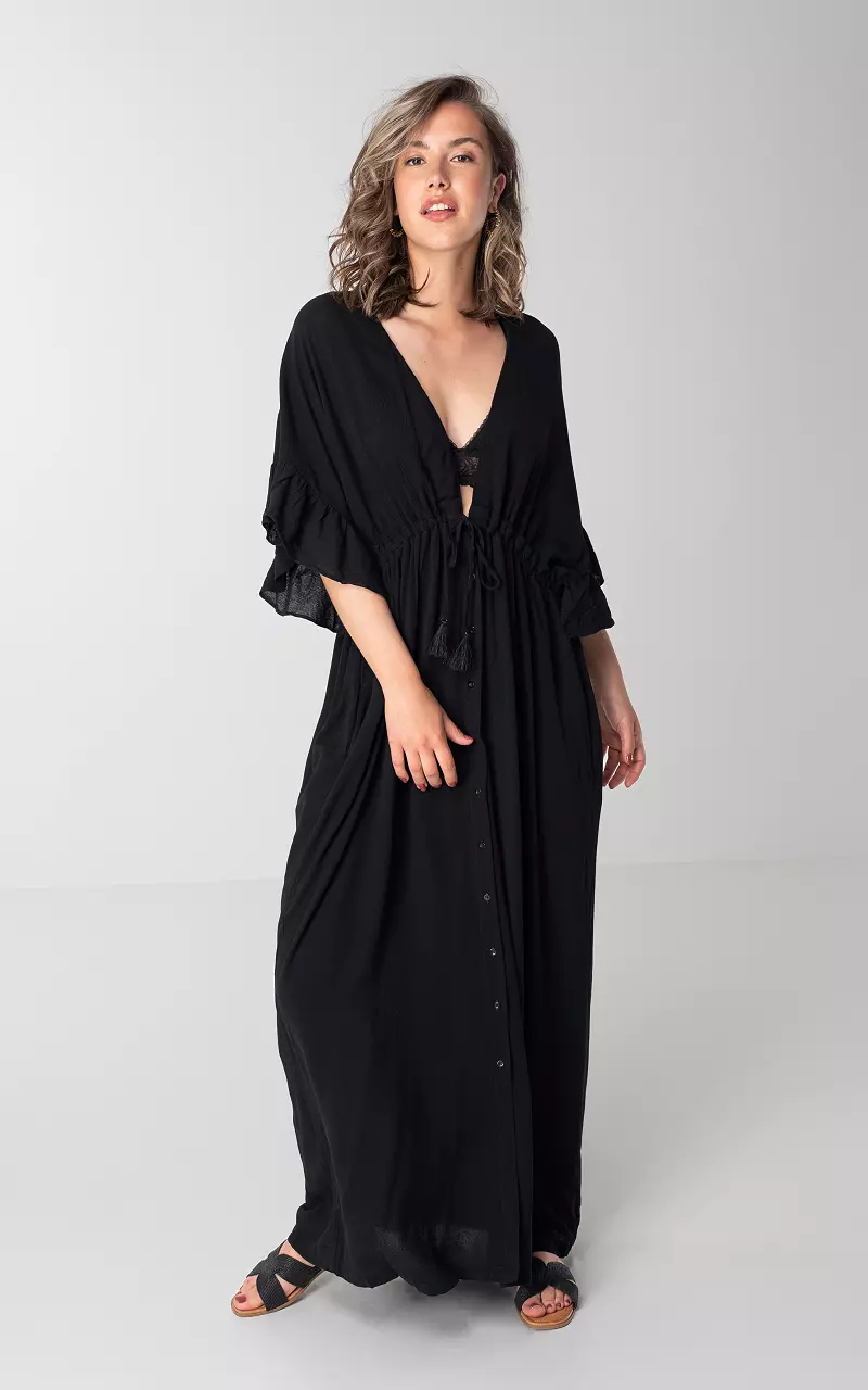 Maxi dress with buttons - Black | Guts & Gusto