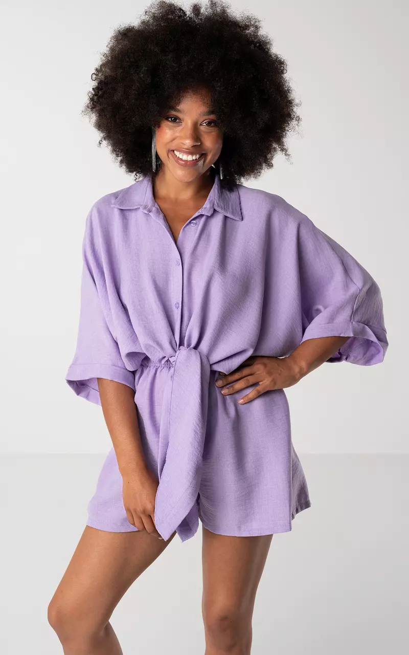 Jumpsuit with waist tie Lilac