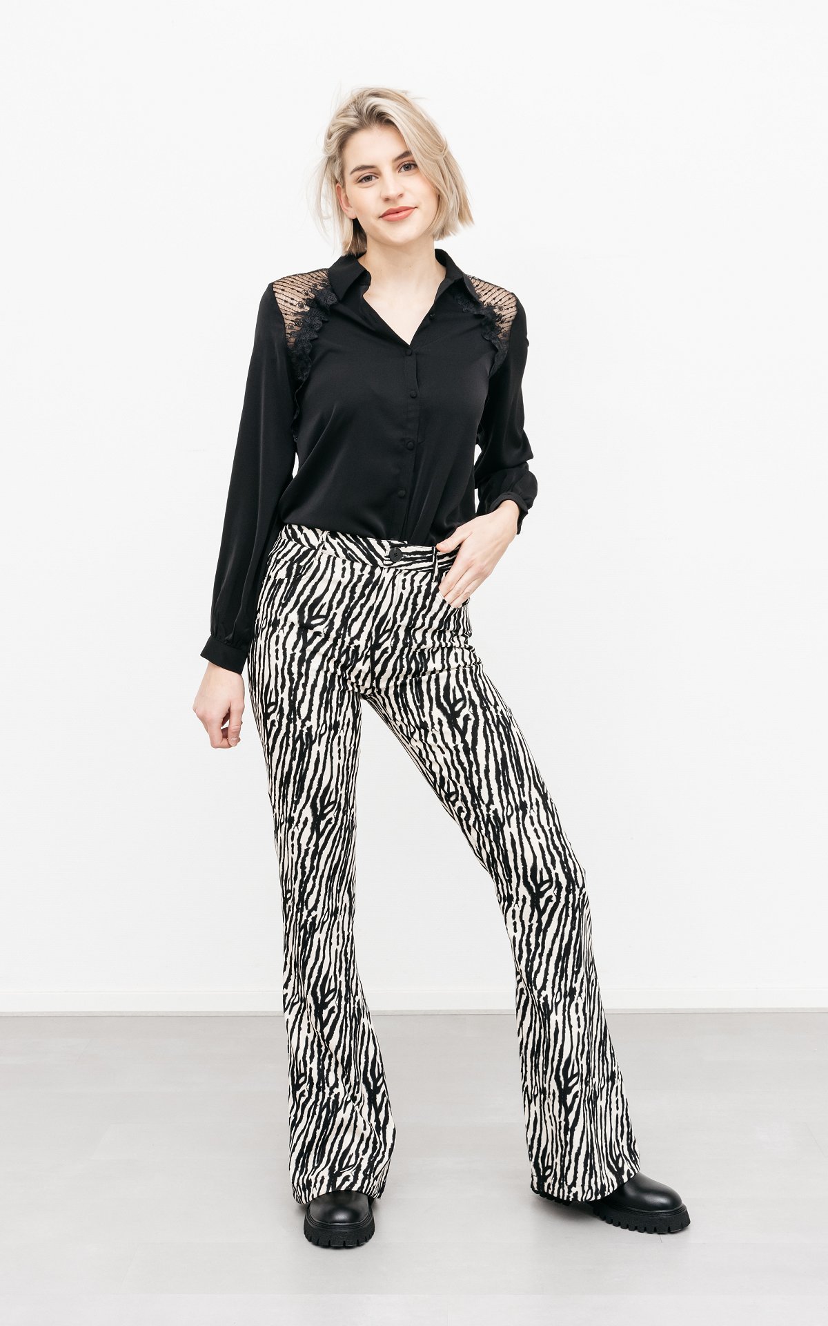 flared zebra pants