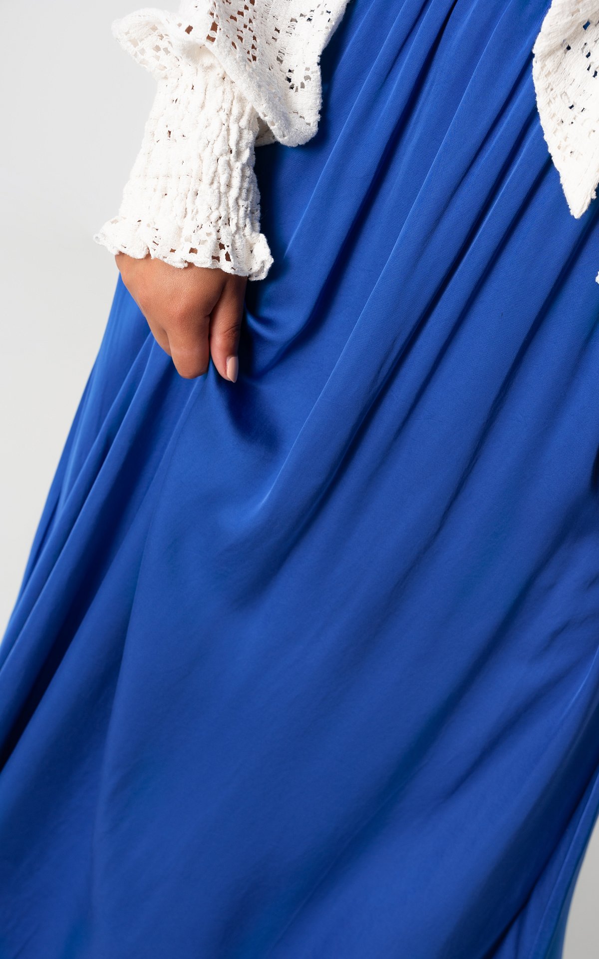 Satin-look maxi skirt - Cobalt Blue | Guts & Gusto