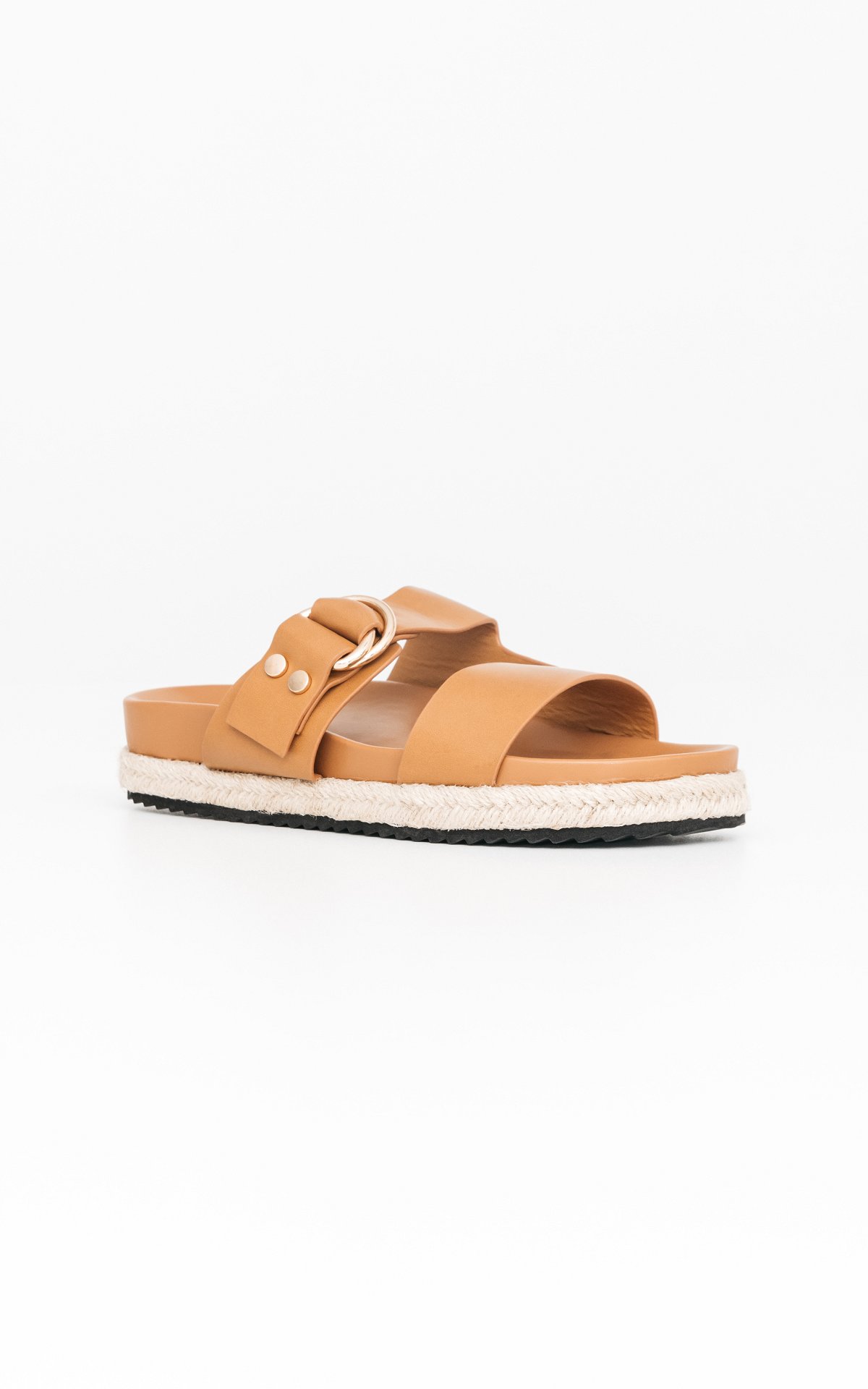 Leather-look flip-flops - Cognac | Guts & Gusto