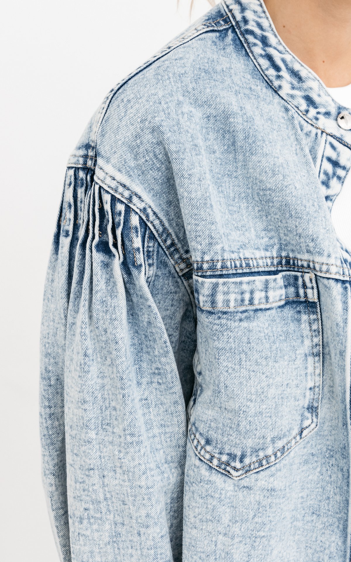 Denim jacket with buttons - Blue | Guts & Gusto