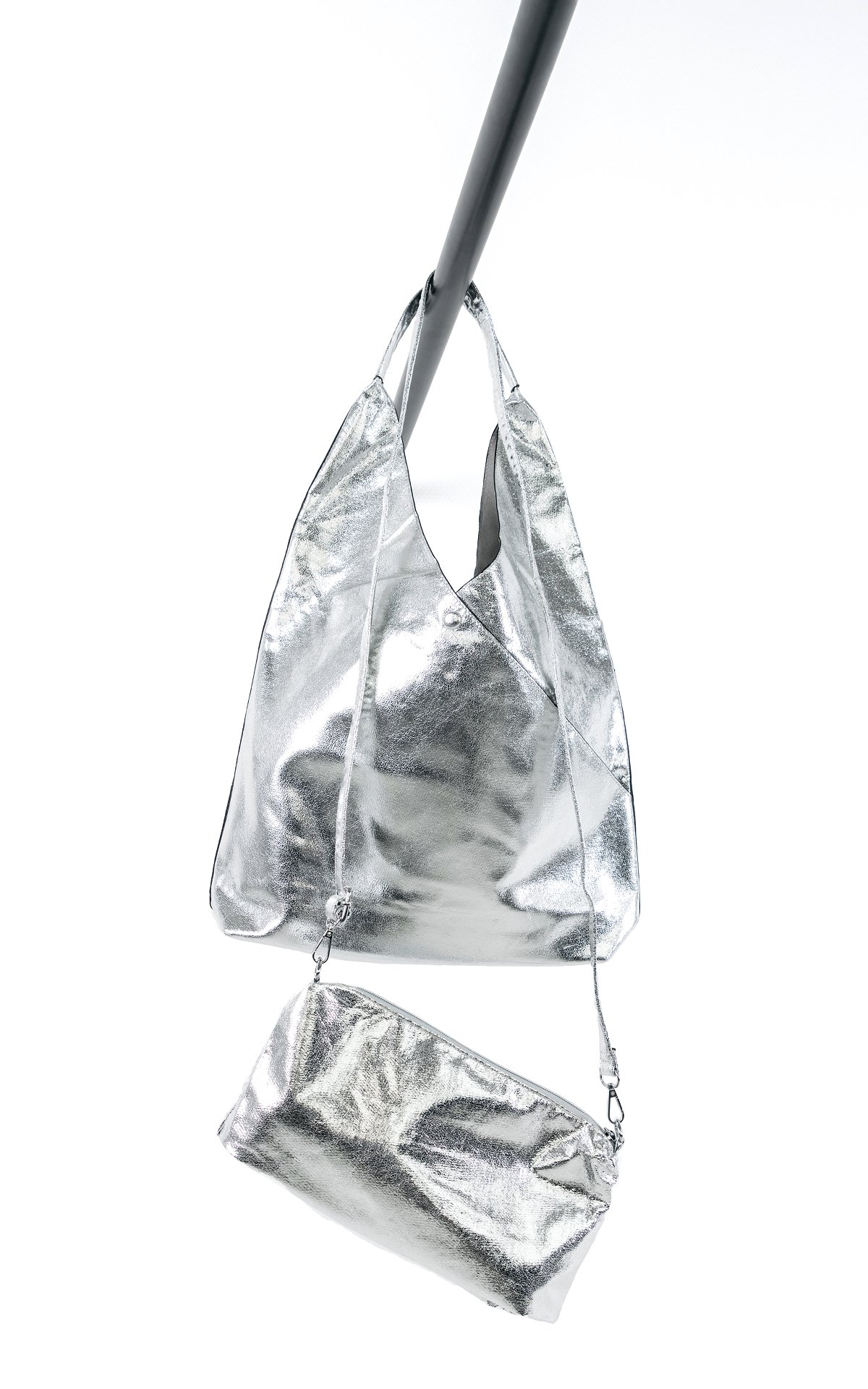 Zeeman Overtuiging Verplicht Set van twee tassen met metallic look - Zilver