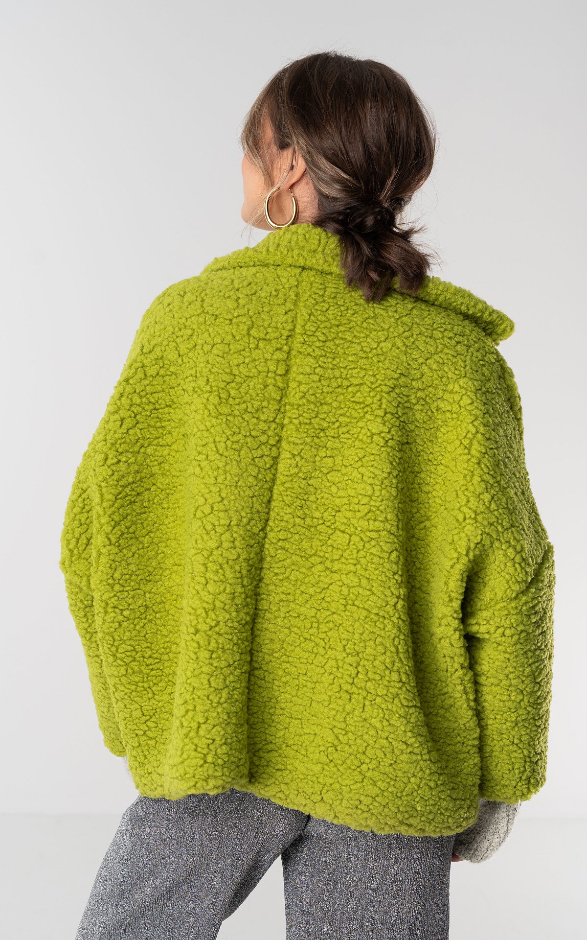 Teddy coat with side pockets Lime Green Guts & Gusto