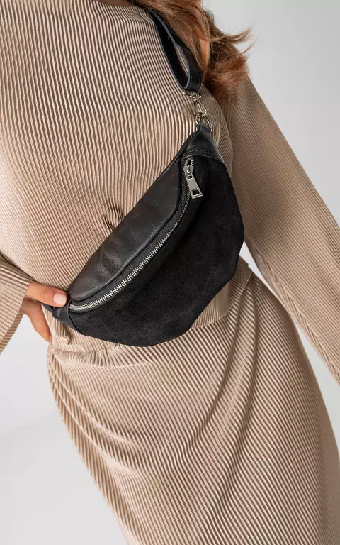 Leather and suède hip bag 