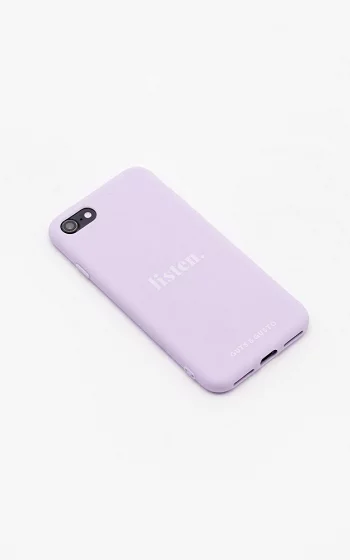 Silicone iPhone case with neck cord lilac