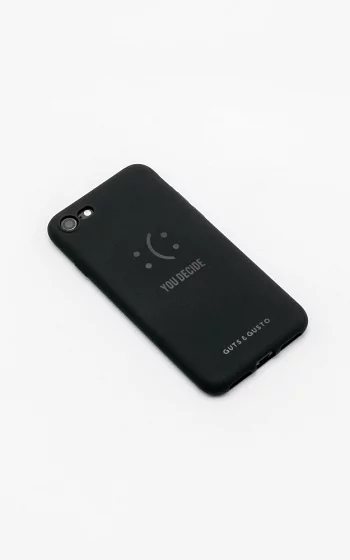 Siliconen telefoonhoesje met tekst zwart
