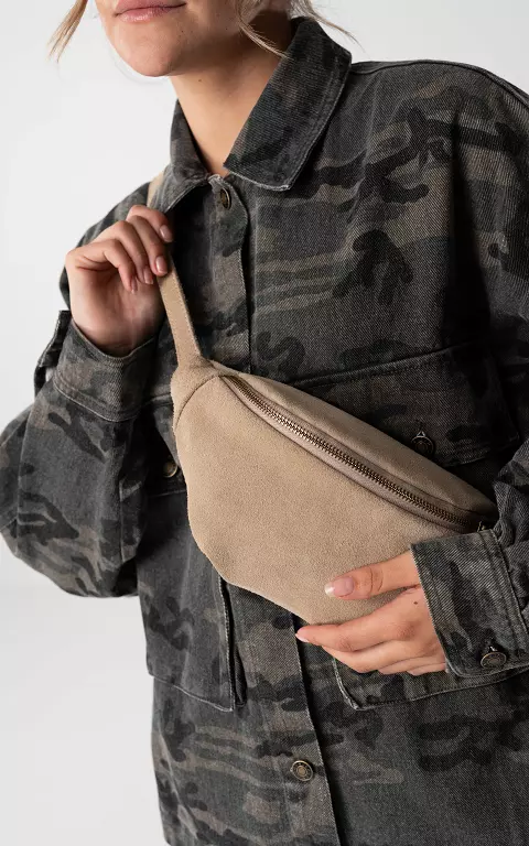 Wildleder-Hüfttasche mit Reißverschluss 