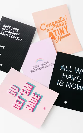 Set of cards with quotes multicolor