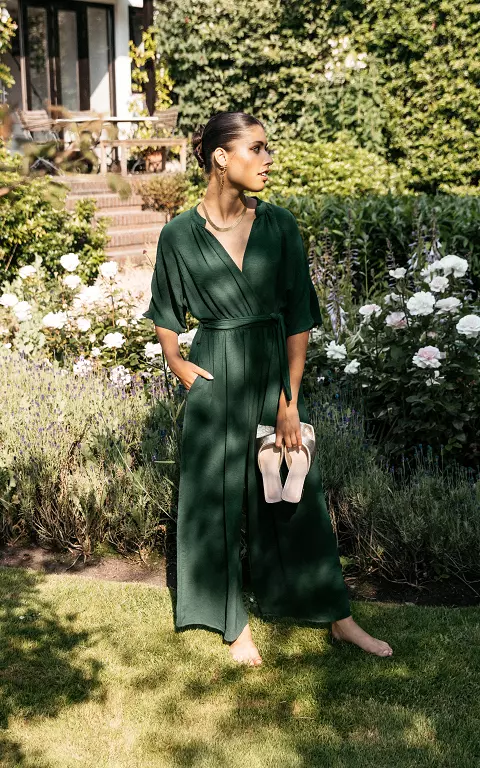 Jumpsuit with two side pockets green