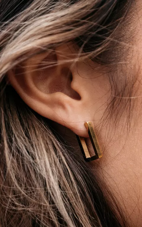 Eckige Ohrringe aus Edelstahl gold
