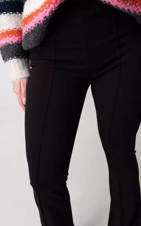 High-waist, flared trousers black