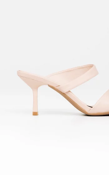 Open heels with square noses light pink