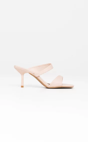 Open heels with square noses light pink
