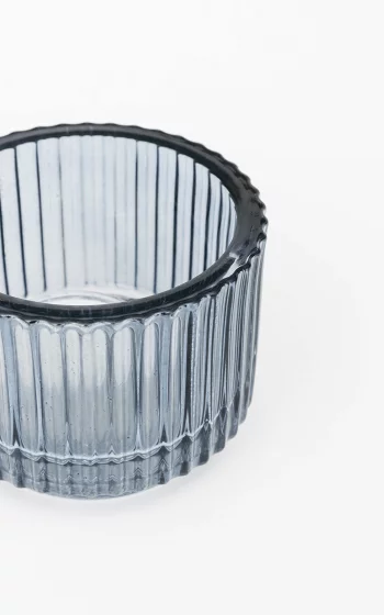 Glass tealight holder blue