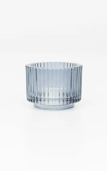 Glass tealight holder blue