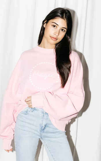 Oversized Pullover mit Text 