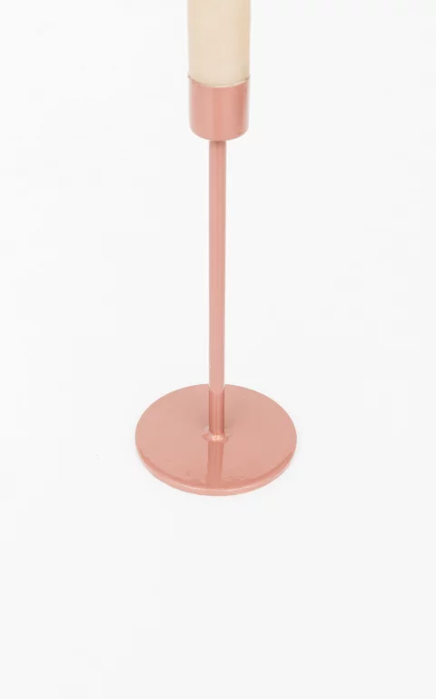 Candle holder with a round foot mauve pink