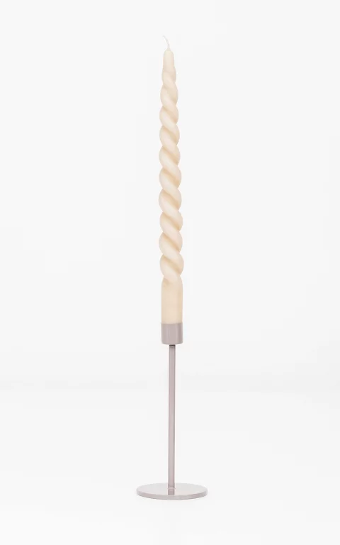 Candle holder with a round foot taupe
