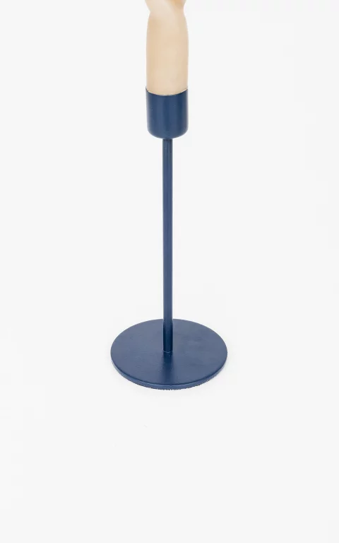 Candle holder with a round foot blue