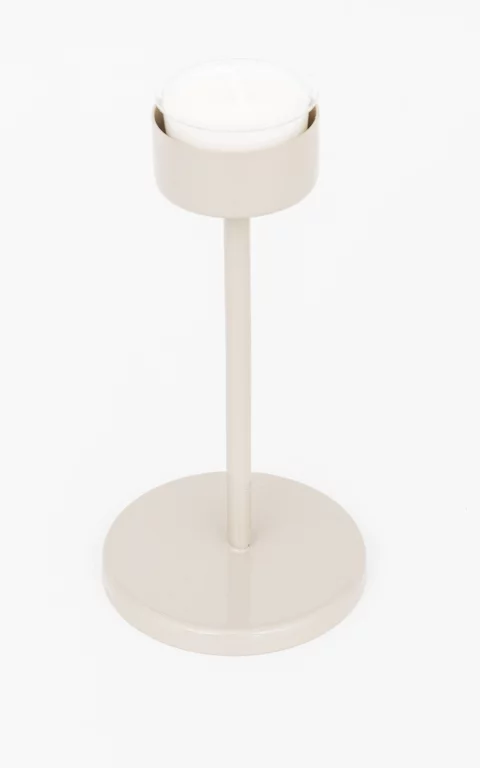 Candle holder with a round foot beige
