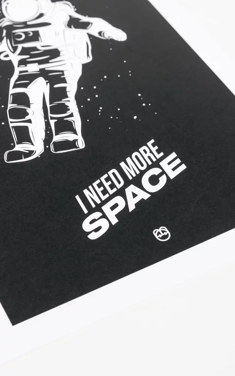 Poster mit Space-Print schwarz weiß
