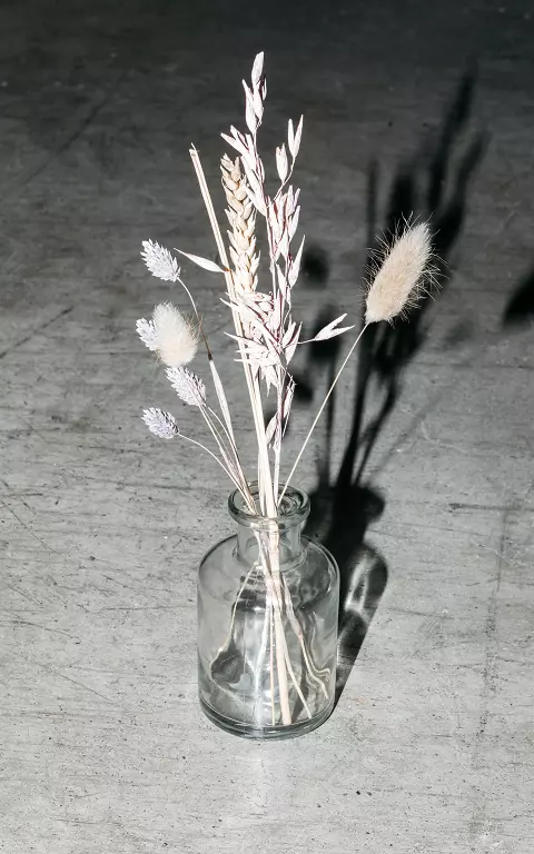 Glass vase with a narrow neck white
