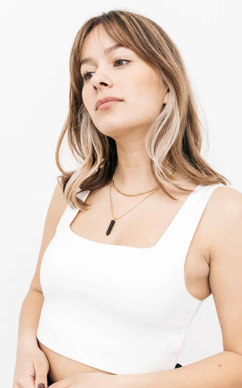 Double necklace with a pendant gold black