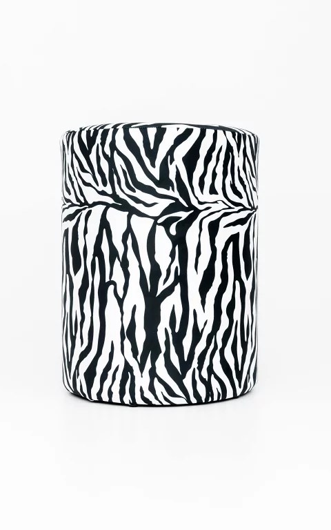 Cooler Hocker mit Zebra-Print schwarz weiß