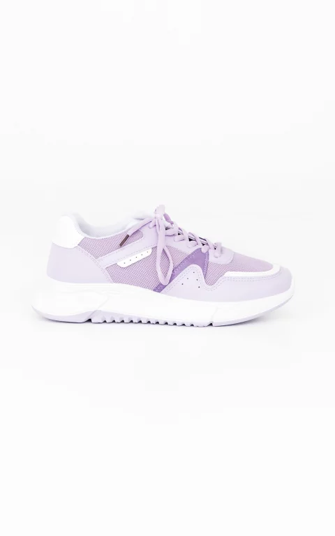 Coole Sneaker mit Kunstleder lila weiß