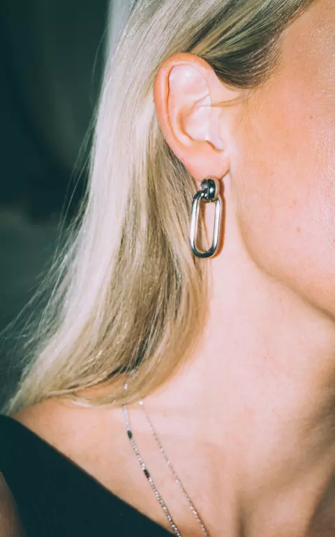 Abstrakte Ohrringe aus Edelstahl silber