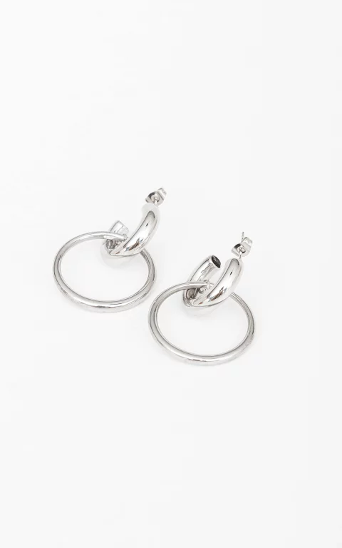Double hoop earrings silver