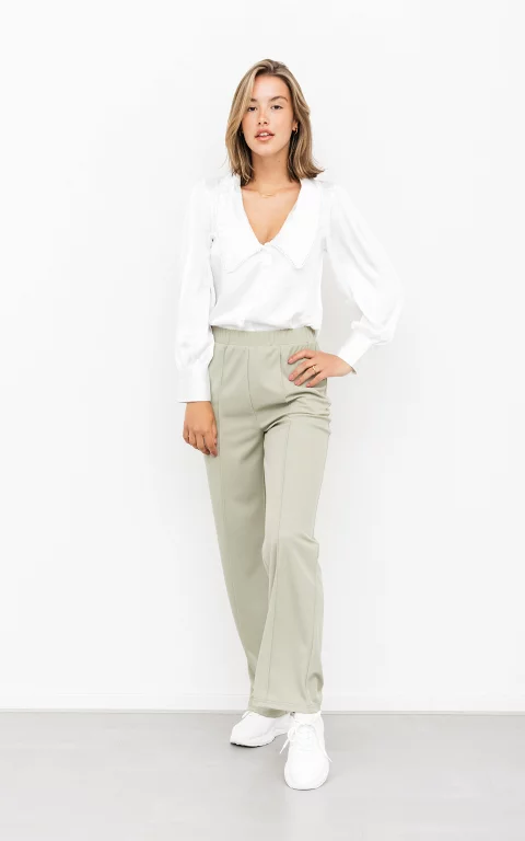 Palazzo trousers with pockets light green