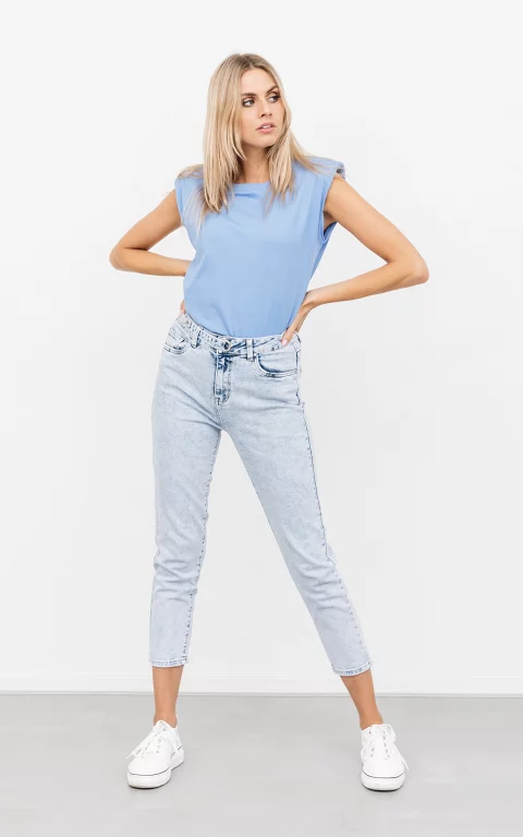 High waist slim fit jeans lichtblauw