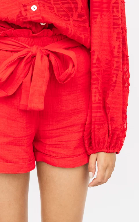 Paperbag-Shorts mit Bindeschleife rot