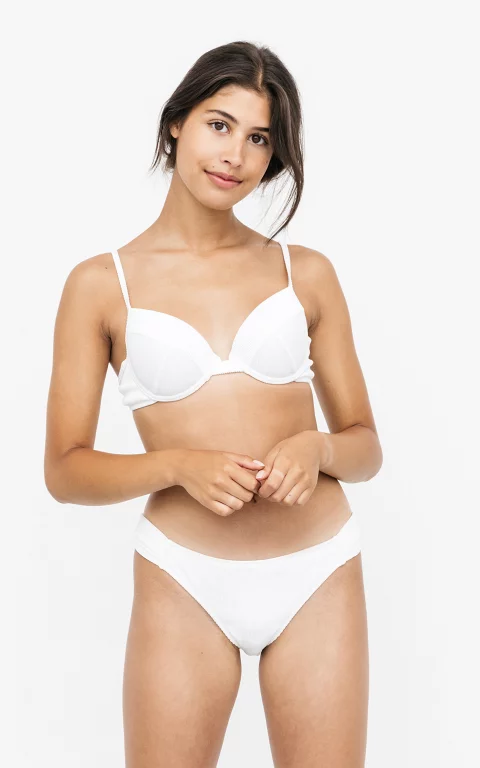 Ribbed fabric bikini bottoms white
