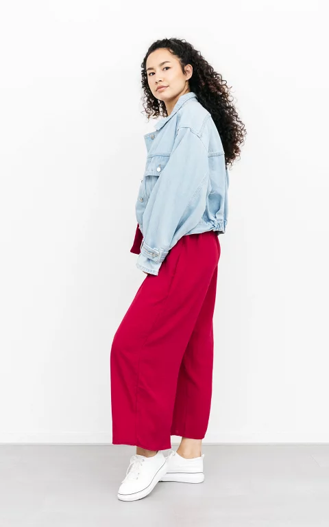 Jumpsuit with two side pockets dark red