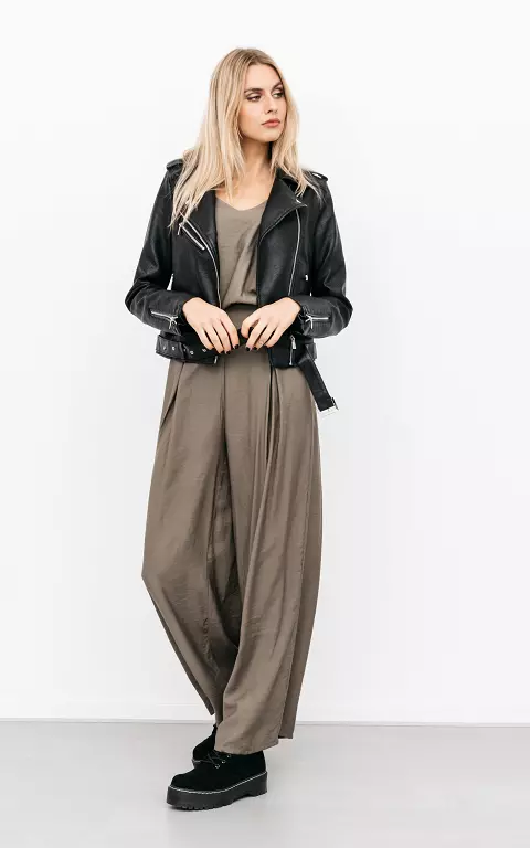 Set with wide pants dark green