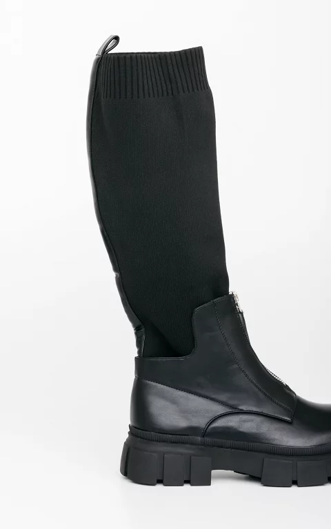 High boots with sock black