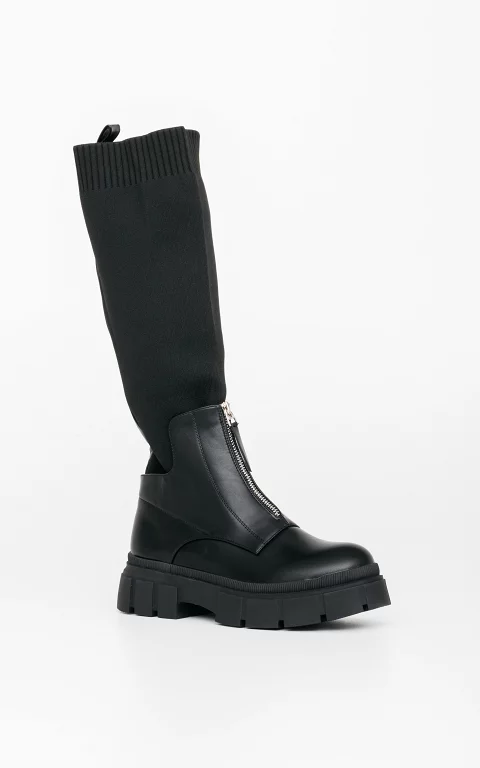 High boots with sock black