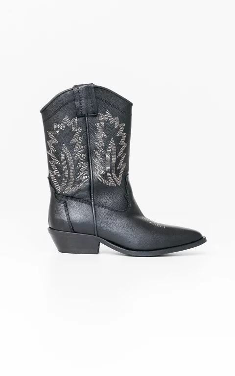 Leather cowboy heels 