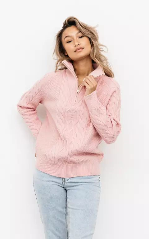 Turtleneck sweater with half-zip  