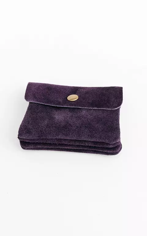 Suede wallet with zip 