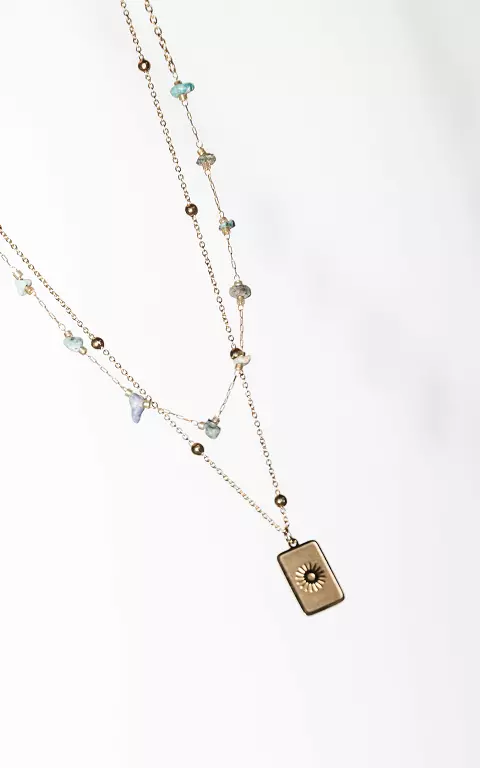 2-layer necklace with pendant gold