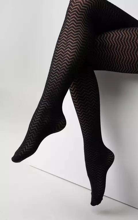 50 DEN patterned tights black