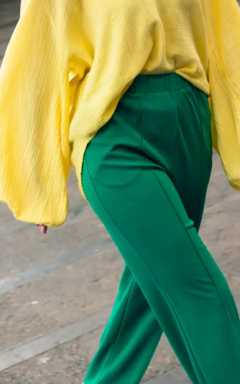 Palazzo trousers with pockets green